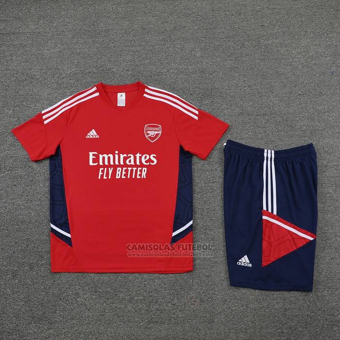 Fato de Treino Arsenal Manga Curta 2022-2023 Vermelho - Calcas Curta